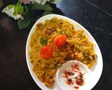 A picture of step 8 of Paneer Vegetable Biryani with Saffron Milk.