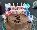 Foto langkah ke 17 dari resep Steam Chocolate cake super moist versi cake ultah.