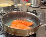 A picture of step 13 of Crispy Skin Salmon, Asparagus with Fondant Potato and Chestnut Sauce.