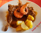 Foto del paso 7 de la receta: Conejo en salsa con gambas