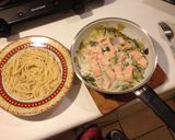 Une image de l'étape 6 de Spaghetti à la fondue de poireaux et truite fraîche.