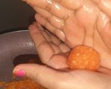 A picture of step 6 of Papaya ladoo Low calorie Motichur ladoo.