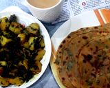 A picture of step 18 of Aloo methi with methi laccha paratha.
