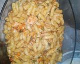 A picture of step 3 of Mexican cheese pasta.