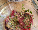 Foto del paso 1 de la receta: Lomos de atún en freidora de aire Cosori con puré de boniato y guisantes