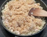 A picture of step 2 of Chicken Omurice - the old classic Japanese comfort meal, chicken kitchup rice with omlette.