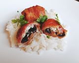 Juhtúróval töltött gomba baconbe tekerve recept fázis 2 fotója