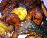 A picture of step 4 of Fried Plantain, Fried Fish and Fried Chicken.
