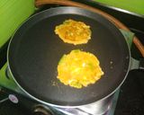 A picture of step 2 of Leftover rice pizza pancake.