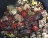 Foto del paso 1 de la receta: Arroz meloso de boletus, habitas, alcachofa, morcilla y costillas
