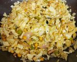 A picture of step 3 of Cabbage Palya.