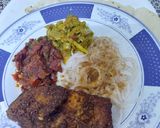 A picture of step 4 of Lunch platter Fried fish Tomato chutney.