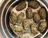 A picture of step 2 of Kothimbir Mutkule (Maharashtrian Style Coriander Leaves Fritters).