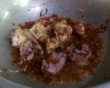 A picture of step 5 of Karahi style alu matr chicken ka salen.
