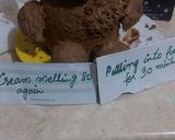 A picture of step 5 of Double Chocolate fudge bear cake.