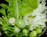 A picture of step 13 of Nam Prik Ta Daeng with Boiled Vegetables and Eggs.