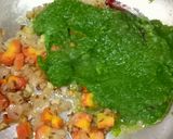 A picture of step 4 of Palak Khichdi.