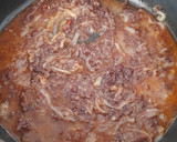 Foto del paso 4 de la receta: Guisantes picantitos con morcilla y menta y huevo poché