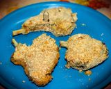 A picture of step 2 of Crusted Lamb chops with curry.