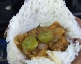 A picture of step 3 of Green peas potato cone.