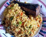A picture of step 5 of Jollof rice.