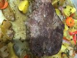 Carne al horno con verduras