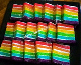 Foto langkah ke 12 dari resep Rainbow Cake Kukus Ny.Liem Super Lembut.