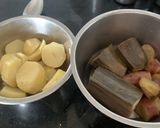 A picture of step 1 of Raw banana sweet potato toast chat!.