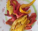 A picture of step 1 of Grilled peppers and roasted chickpeas with tzatziki sauce.