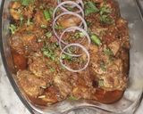 A picture of step 5 of Chicken Achari.