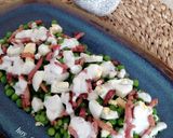 Foto del paso 9 de la receta: Ensalada de guisantes con bacon y salsa de yogurt