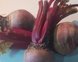 A picture of step 1 of Beetroot buns.