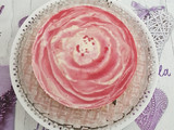 Tarta mármol de frambuesas y chocolate blanco