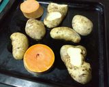 Foto del paso 1 de la receta: Papas y calabaza con acelga y bechamel (vegan)