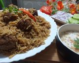 A picture of step 2 of Kofta pulao.