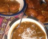 A picture of step 6 of Laddu pithi with chutney.
