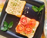 A picture of step 4 of Cottage cheese toast (Tomato Basil cottage cheese Toast).
