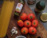 A picture of step 1 of Spicy Arrabbiata Spaghetti with Olives.