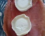 A picture of step 1 of Cured ham and goats cheese sandwich.
