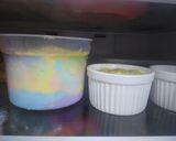 Foto langkah ke 6 dari resep Unicorn Pudding Cake with Vla Strawberry.
