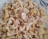 A picture of step 2 of Patacones with Shredded Chicken and Hogao.