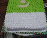 A picture of step 5 of Pakistan Flag Cake 🎂.