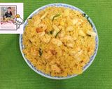 Hình bước làm 5 của món Cơm chiên tôm tỏi🍤🥄