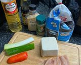 A picture of step 1 of Chicken stir fry with tofu scramble.