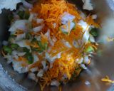 A picture of step 2 of Leftover rice vegetable menduvada.