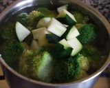 A picture of step 1 of Chilled Broccoli and Zucchini Soup.
