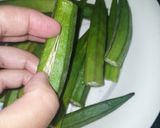 A picture of step 2 of Indian Style Stuffed Okra.