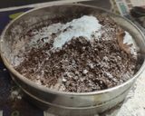 A picture of step 2 of Santa chocolate cake.
