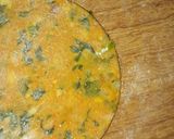 A picture of step 2 of Corn coriander theplas.