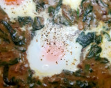 Foto del paso 7 de la receta: Espinacas a la crema con berenjenas y huevo 🥬 🍆 🥚